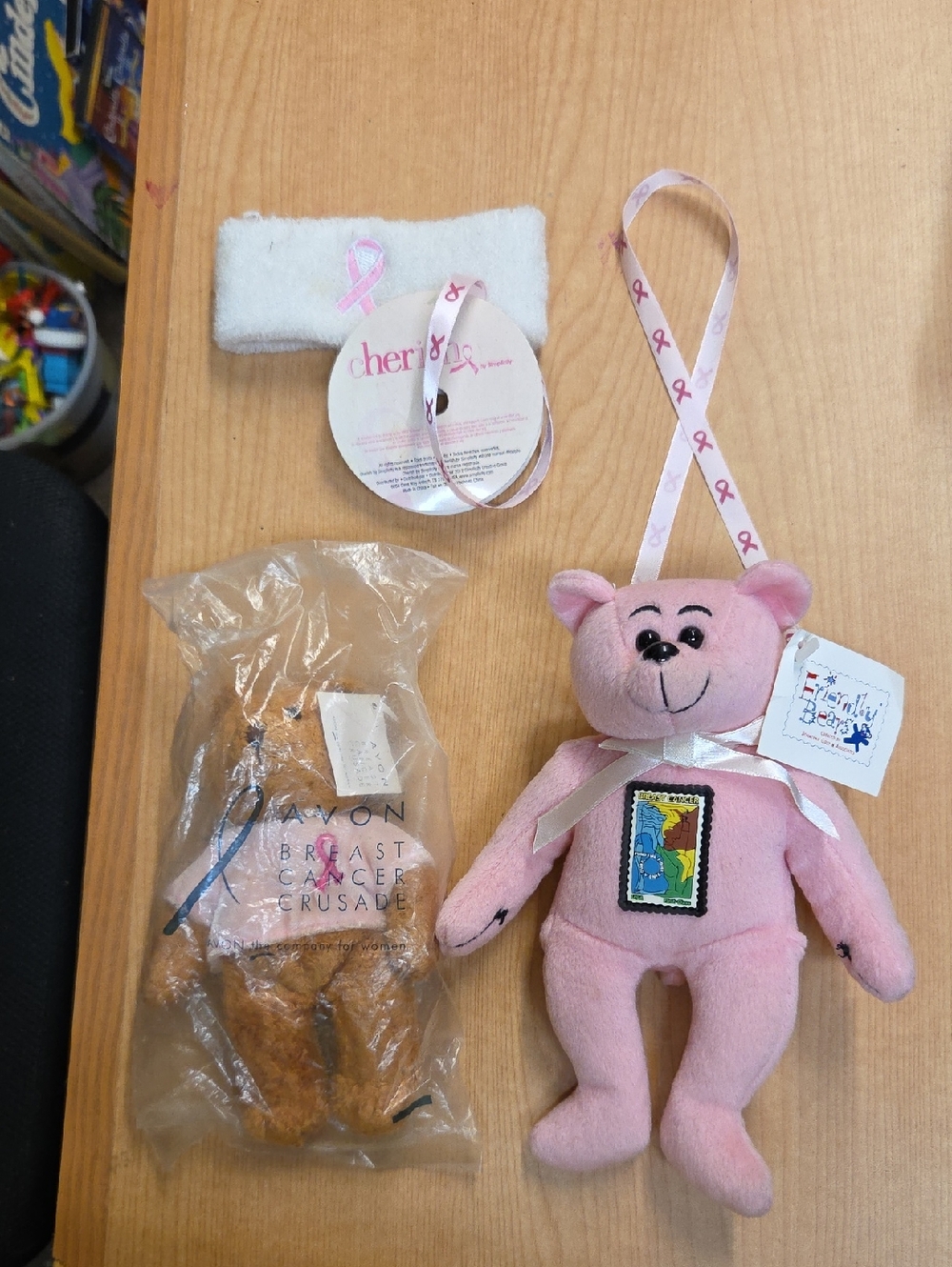 Avon 2001 Breast Cancer Crusade Bear, Postal Pals Susanna Breast Cancer Teddy Be